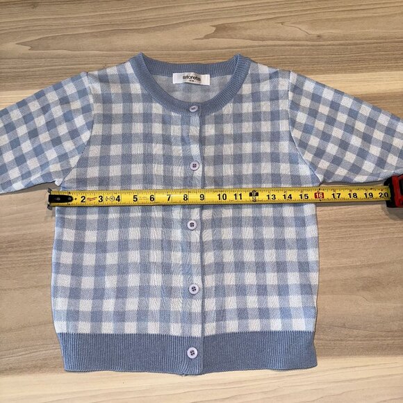 NWOT Storets Checkered Blue and White Gingham Cardigan Small Medium - Picture 6 of 6